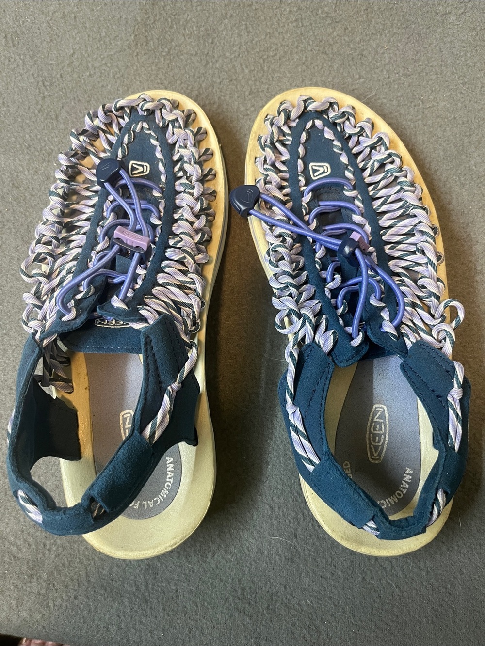 Keen Kids Navy and Lavender Braided Rope Sandals